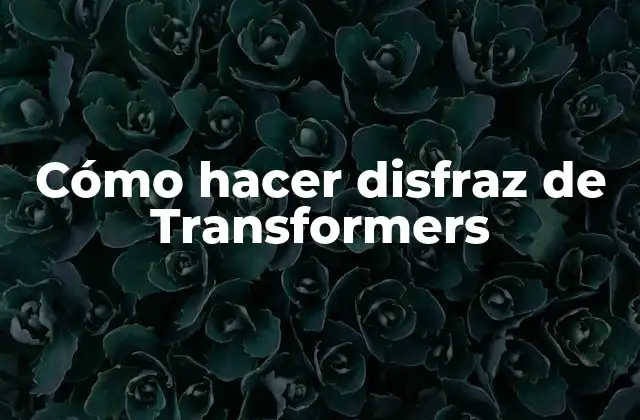 Cómo Hacer Disfraz de Transformers