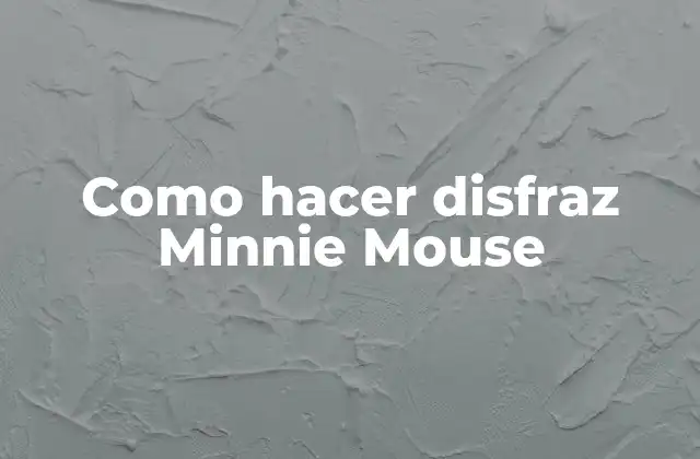 Como Hacer Disfraz Minnie Mouse