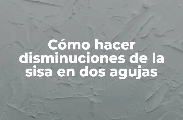 Cómo Hacer Disminuciones de la Sisa en Dos Agujas