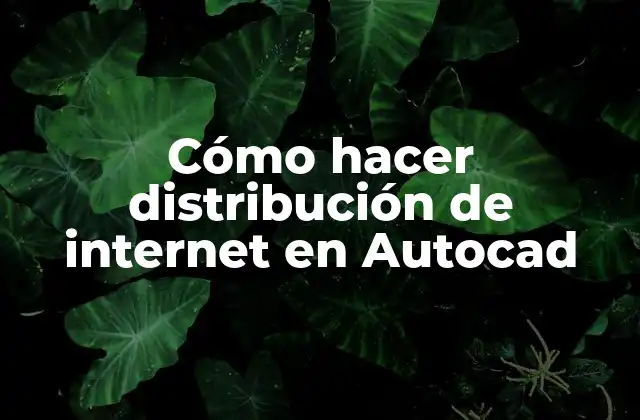 Cómo Hacer Distribución de Internet en Autocad