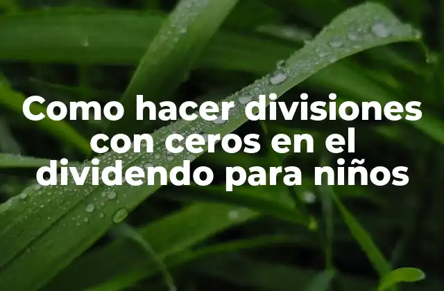 Como Hacer Divisiones con Ceros en el Dividendo para Niños