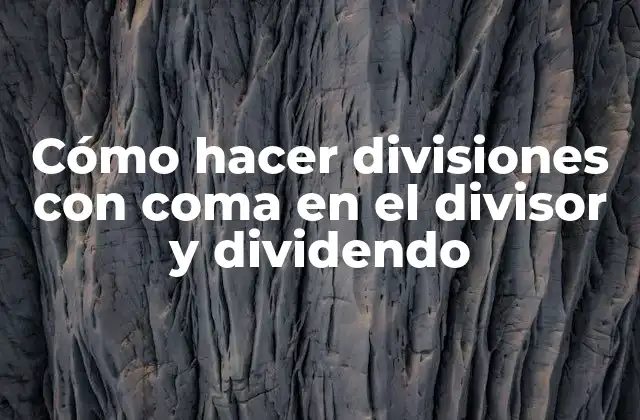 Cómo Hacer Divisiones con Coma en el Divisor y Dividendo