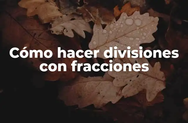 Cómo Hacer Divisiones con Fracciones