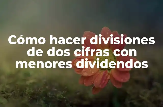 Cómo Hacer Divisiones de Dos Cifras con Menores Dividendos