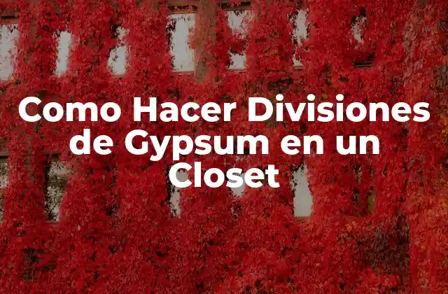 Como Hacer Divisiones de Gypsum en un Closet