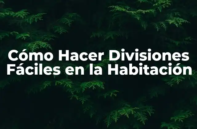 Cómo Hacer Divisiones Fáciles en la Habitación