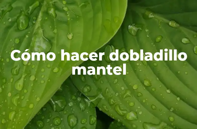 Cómo Hacer Dobladillo Mantel