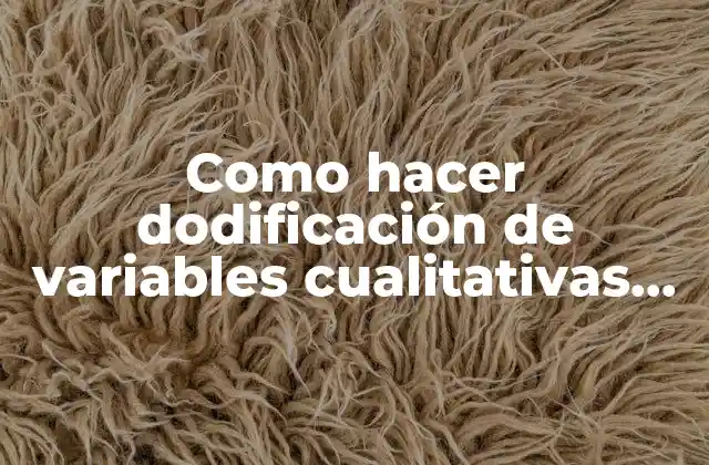 Como Hacer Dodificación de Variables Cualitativas en Excel