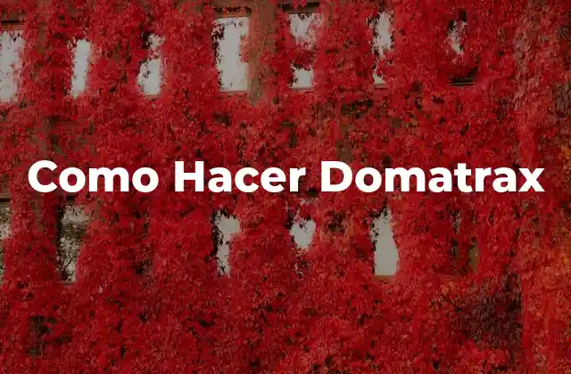 Como Hacer Domatrax
