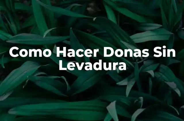¿Qué son las Donas Sin Levadura?