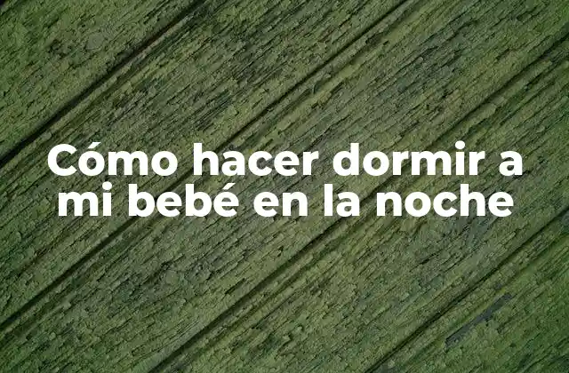 Cómo Hacer Dormir a Mi Bebé en la Noche