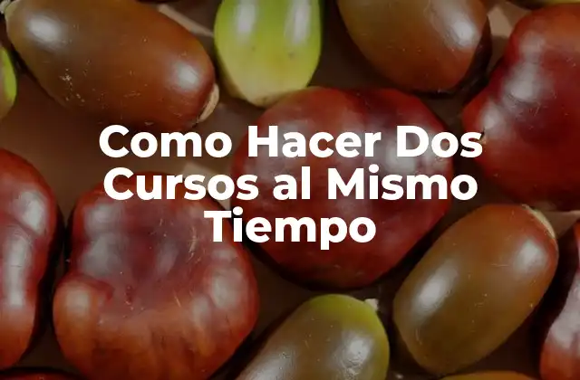 Como Hacer Dos Cursos Al Mismo Tiempo