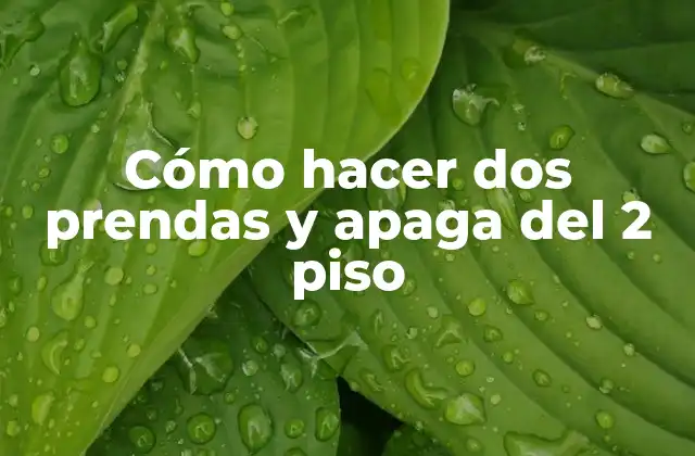 Cómo hacer dos prendas y apaga del 2 piso