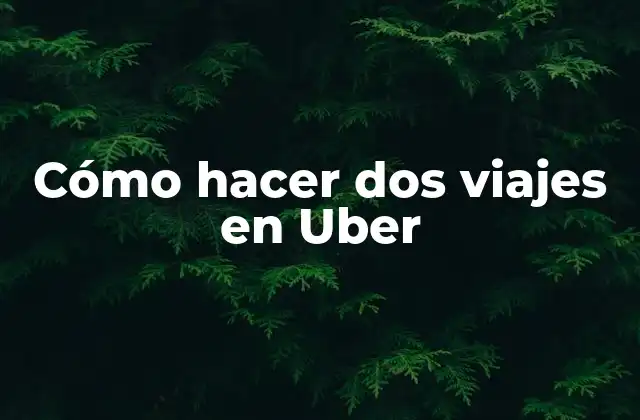 Cómo Hacer Dos Viajes en Uber