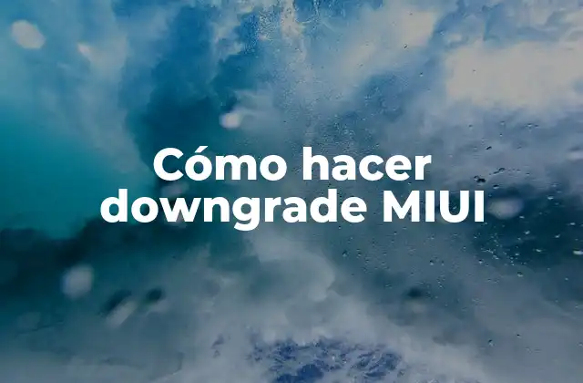 Cómo Hacer Downgrade Miui
