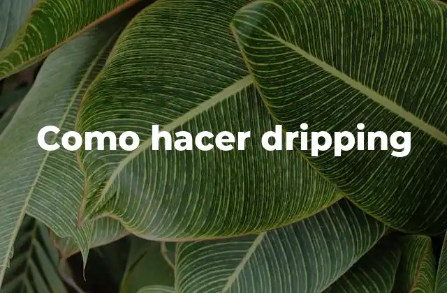 Como Hacer Dripping