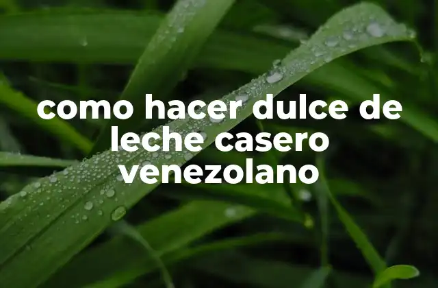 Como Hacer Dulce de Leche Casero Venezolano