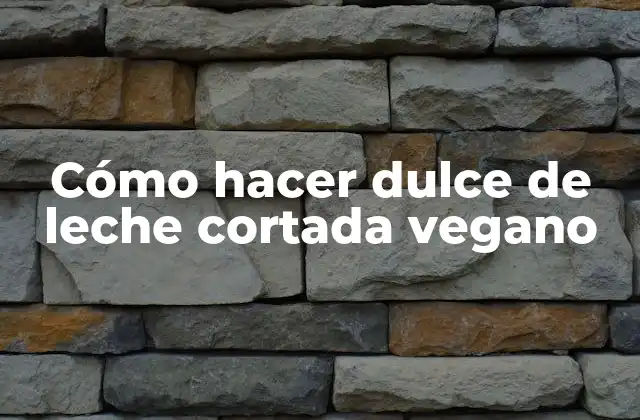 Cómo Hacer Dulce de Leche Cortada Vegano