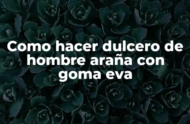 Como Hacer Dulcero de Hombre Araña con Goma Eva