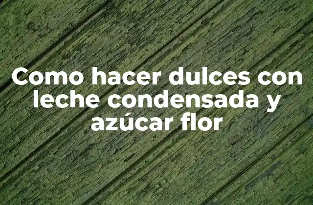 Como Hacer Dulces con Leche Condensada y Azúcar Flor