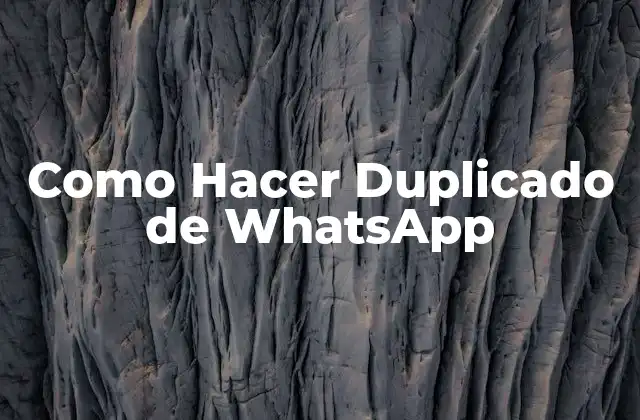 Como Hacer Duplicado de Whatsapp