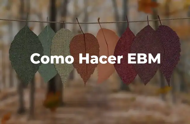 Como Hacer Ebm
