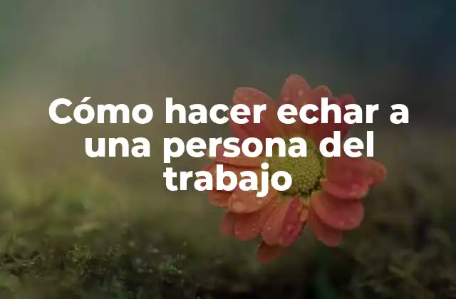 Cómo Hacer Echar a una Persona Del Trabajo 2 Cómo hacer echar a una persona del trabajo