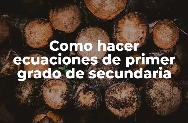 Como Hacer Ecuaciones de Primer Grado de Secundaria