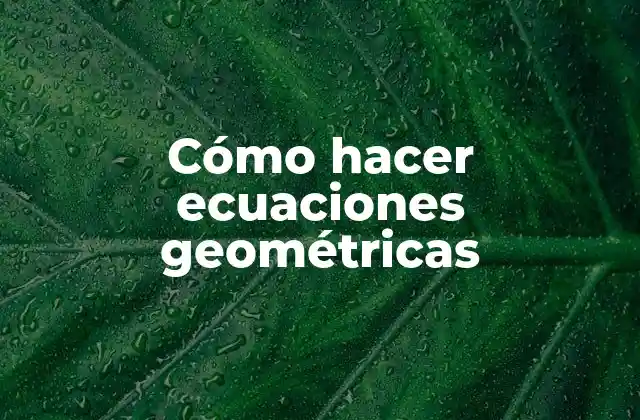 Cómo Hacer Ecuaciones Geométricas