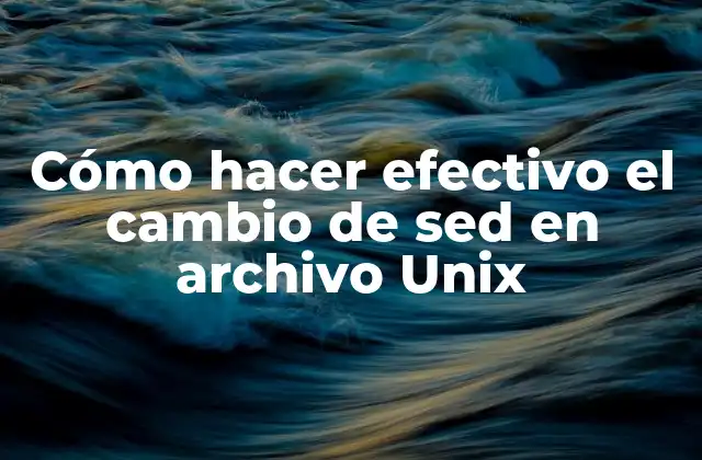 Cómo Hacer Efectivo el Cambio de Sed en Archivo Unix