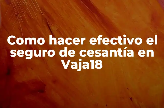 Como Hacer Efectivo el Seguro de Cesantía en Vaja18