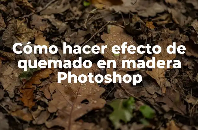 Cómo Hacer Efecto de Quemado en Madera Photoshop