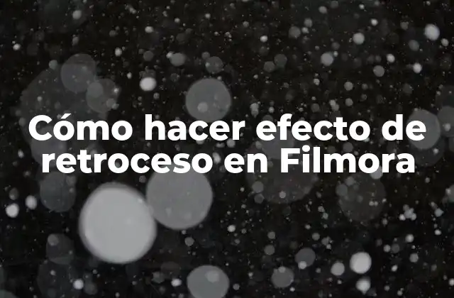 Cómo Hacer Efecto de Retroceso en Filmora