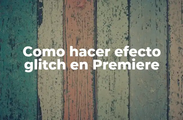 Como Hacer Efecto Glitch en Premiere