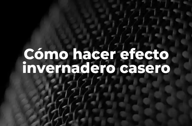 Cómo Hacer Efecto Invernadero Casero