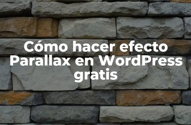 ¿Qué es el efecto Parallax y cómo se utiliza en WordPress?