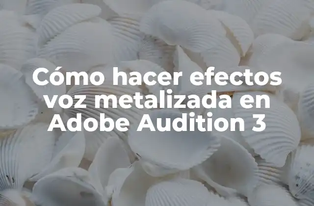 Cómo Hacer Efectos Voz Metalizada en Adobe Audition 3