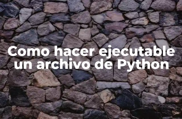 Como Hacer Ejecutable un Archivo de Python