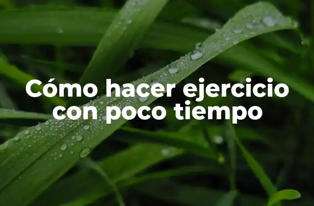Cómo Hacer Ejercicio con Poco Tiempo 2 Cómo hacer ejercicio con poco tiempo