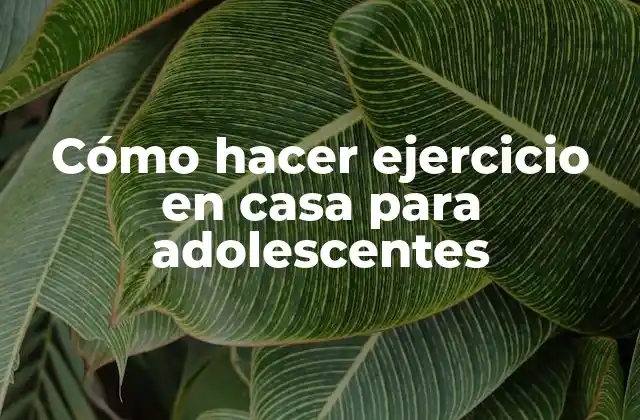 Cómo Hacer Ejercicio en Casa para Adolescentes