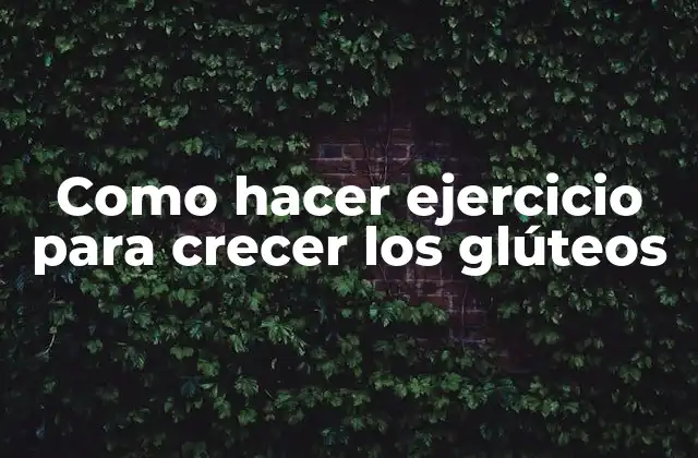 Como Hacer Ejercicio para Crecer los Glúteos