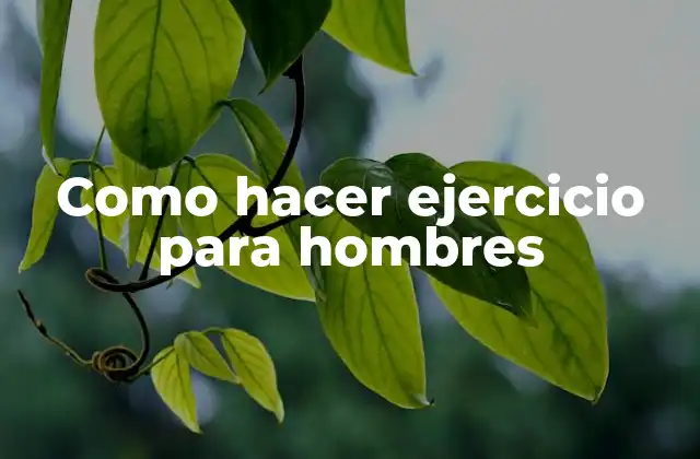 Como Hacer Ejercicio para Hombres