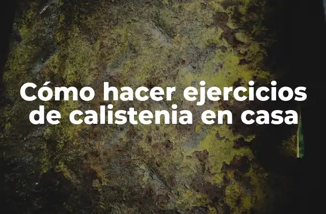 Cómo Hacer Ejercicios de Calistenia en Casa 2 Calistenia: ¿qué es y para qué sirve?