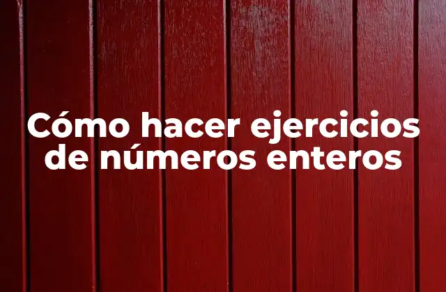 Cómo Hacer Ejercicios de Números Enteros