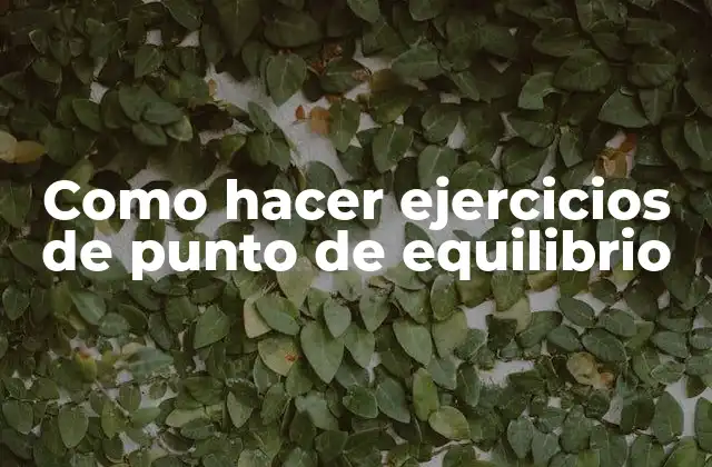 Como Hacer Ejercicios de Punto de Equilibrio 2 ¿Qué son los ejercicios de punto de equilibrio?