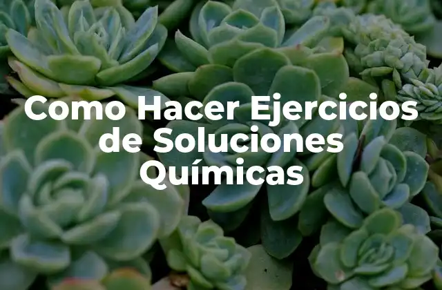 Como Hacer Ejercicios de Soluciones Químicas