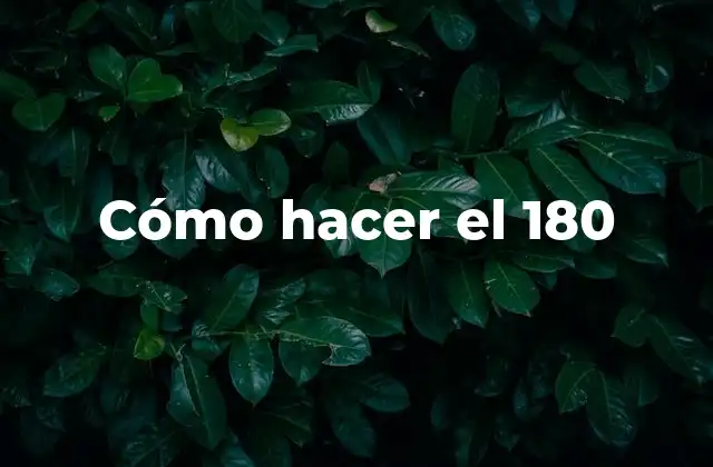 Cómo Hacer el 180