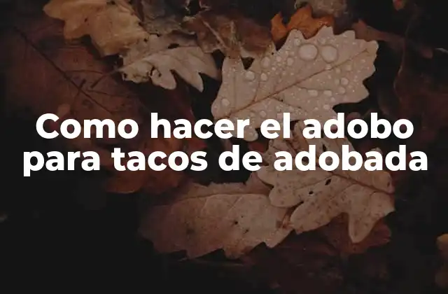 Como Hacer el Adobo para Tacos de Adobada