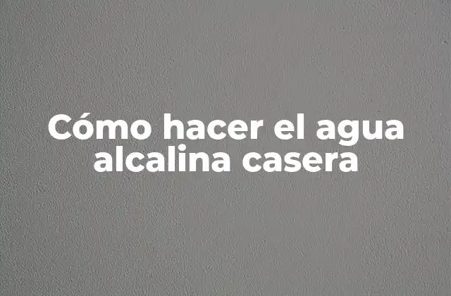 Cómo Hacer el Agua Alcalina Casera