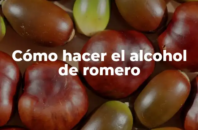 Cómo Hacer el Alcohol de Romero